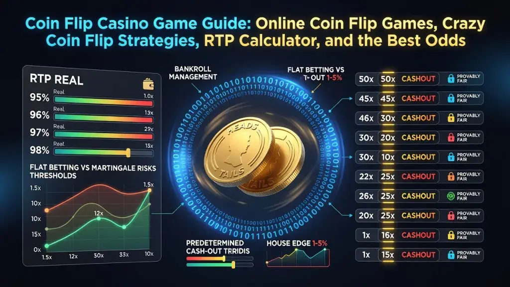 Coin Flip Casino Game Guide: Online Coin Flip Games, Crazy Coin Flip Strategies, RTP Calculator, and the Best Odds